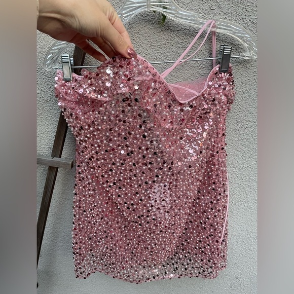 Revolve X Loba Raquel Mini Dress in Pastel Pink New With Tags! - Picture 6 of 8